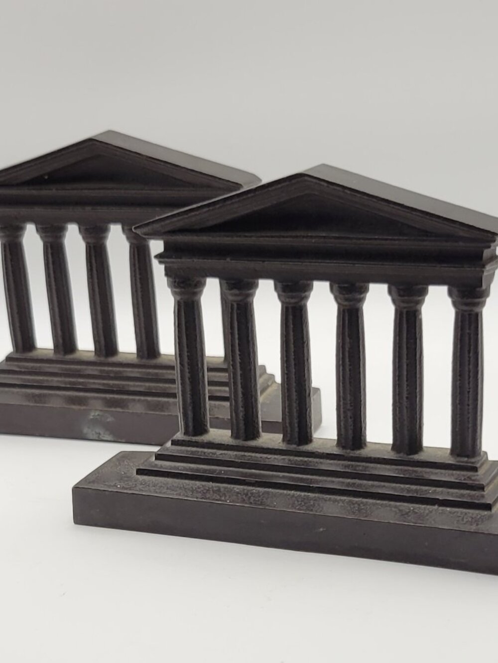 B & H Iron Bookends Miniature Temple Greek Column Architecture Roman Parthenon